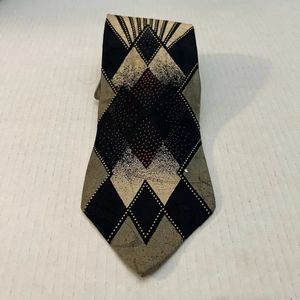 Conte di Milano Mens Tie Italian Silk Necktie Gentleman Geometric Italy Neckwear
